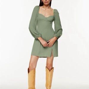 Wilfred Aritzia Sage Green Novella Dress Sz 6